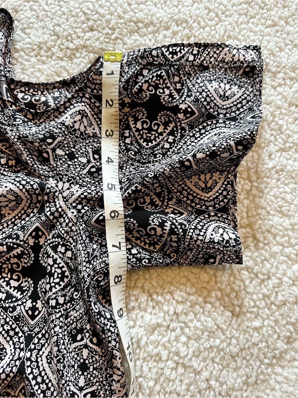 Jones New York Signature Women’s Blouse Pattern Black/Cream Short Sleeve size M - Picture 8 of 10